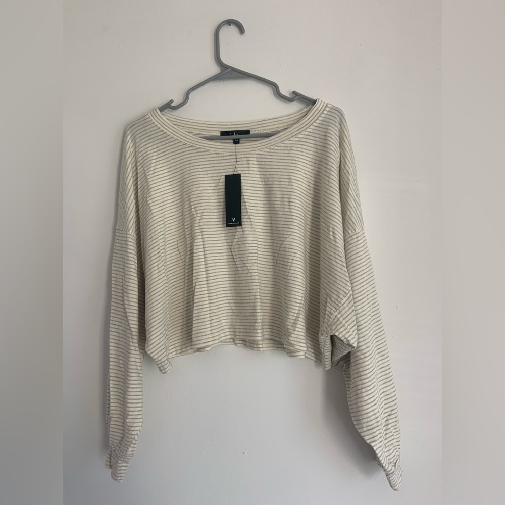 Lulu’s white striped long-sleeve - with tags